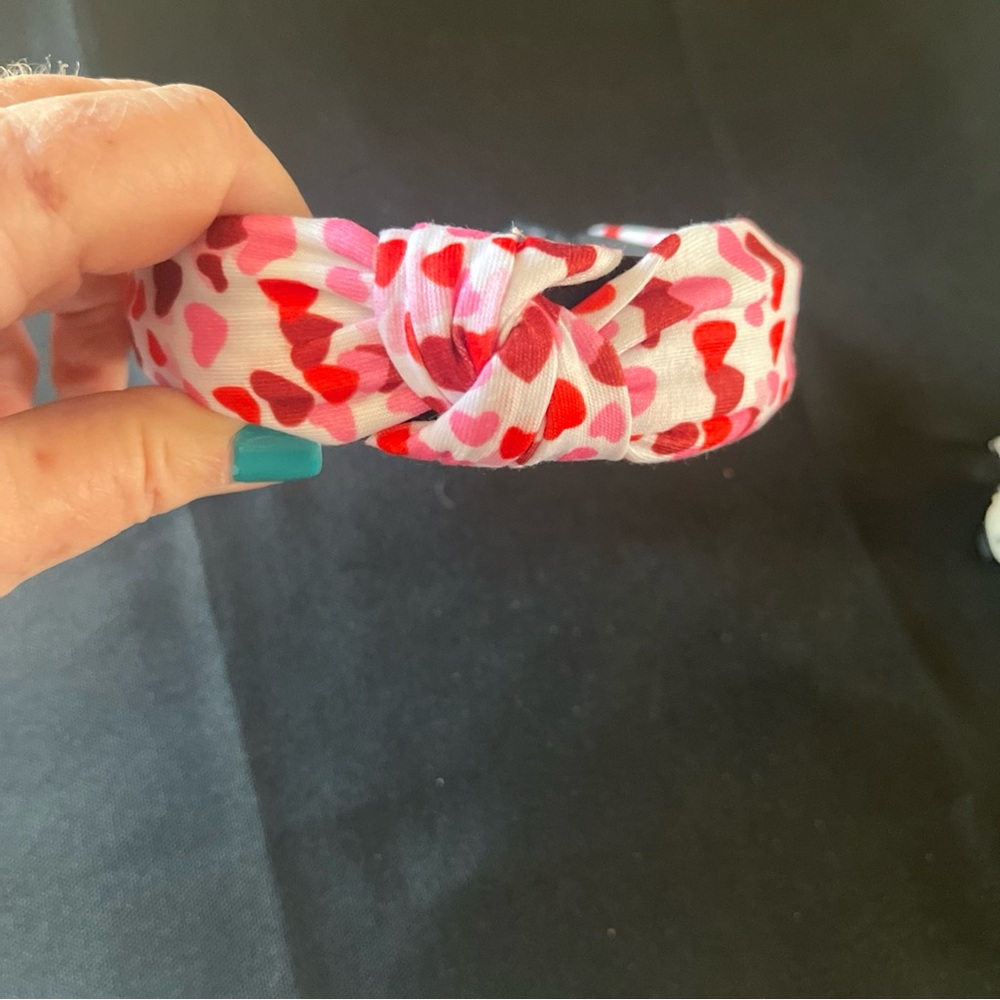 Heart Patterned Pink Headband - Picture 2 of 4